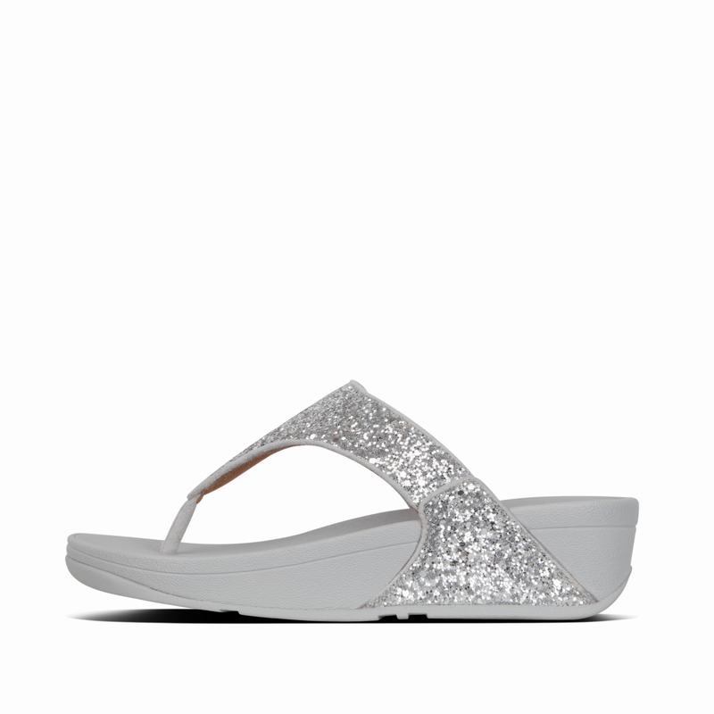 FitFlop Lulu Glitter Silber - FitFlop Zehentrenner Damen Schweiz [FCIT-68351]